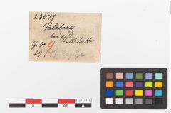 Etiketten zu Bronzetüllenpfeilspitze (NHMW-PRAE-023677)